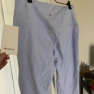 Lululemon beautiful baby blue leggings! Aligns, new with tags, 25”